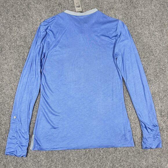 NWT Ann Taylor Jersey Knit Blue Striped Cotton Bib Long Sleeved Top XSP Petite - Picture 6 of 10